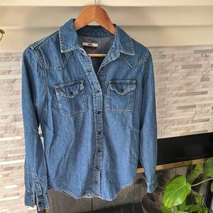 Blue Denim Button-Up Shirt